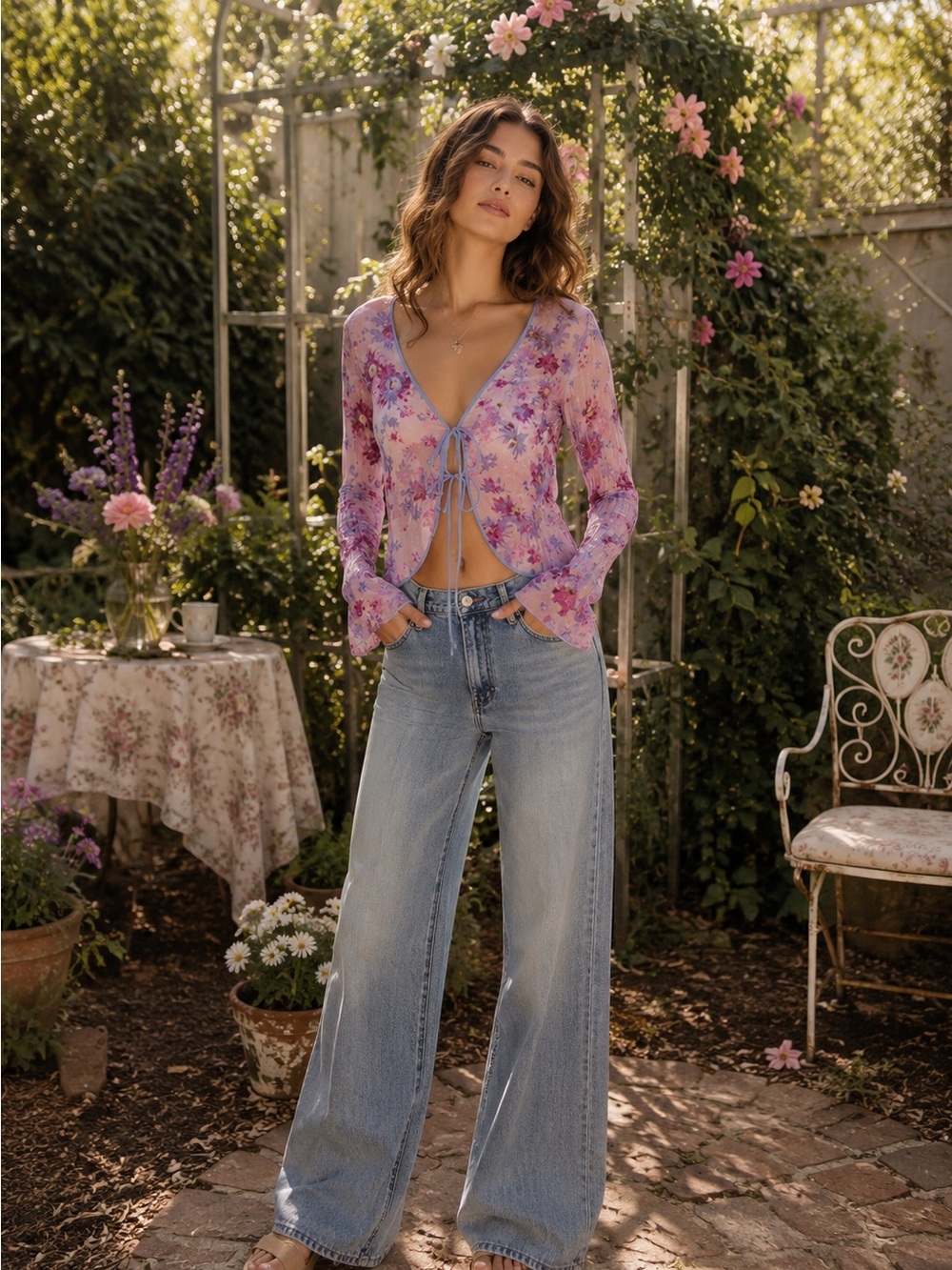 🩷FIRM PRICE🩷 Free people Venice printed top in rose combo
